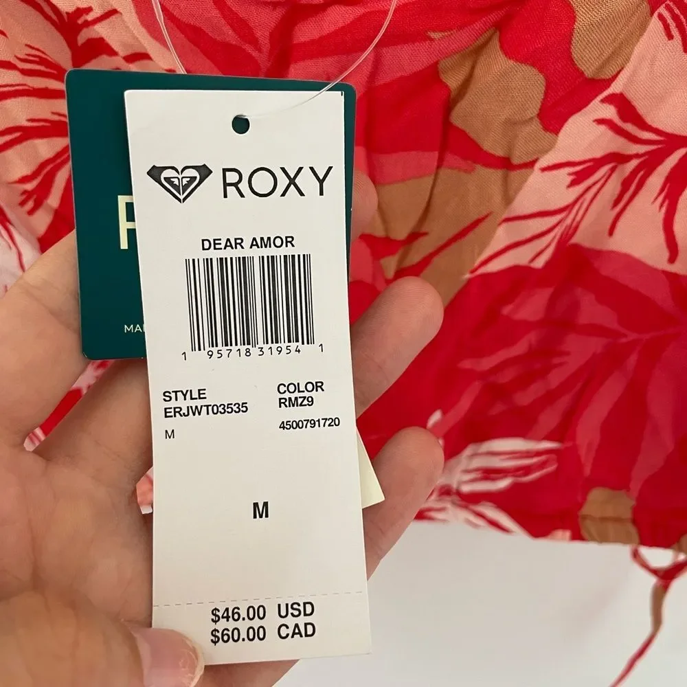 Roxy dear amor ruched crop top NWT size medium